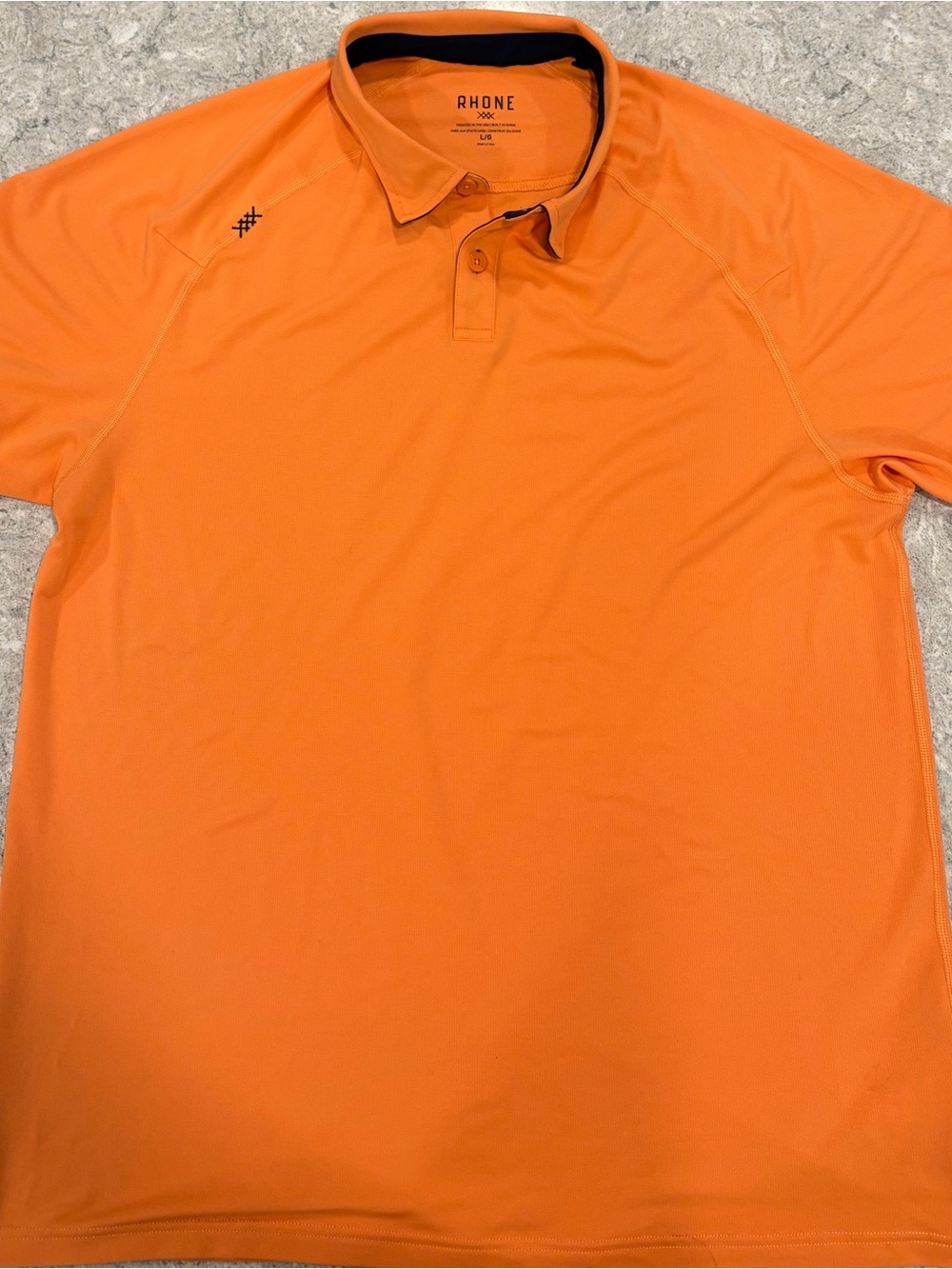 RHONE Orange Men's Performance Polo Shirt-Large